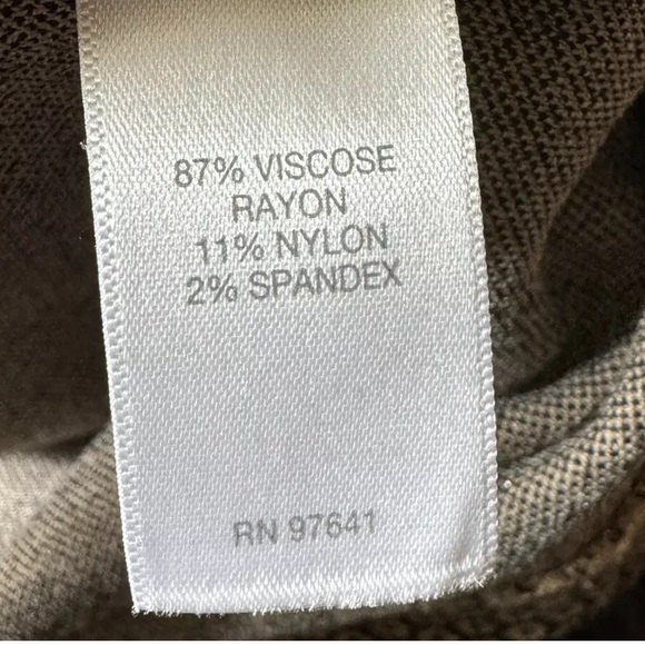 J Jill Ponte Knit Top Women’s XL 3/4 Sleeve Pocket Brown Black Geometric Boxy - Picture 7 of 10